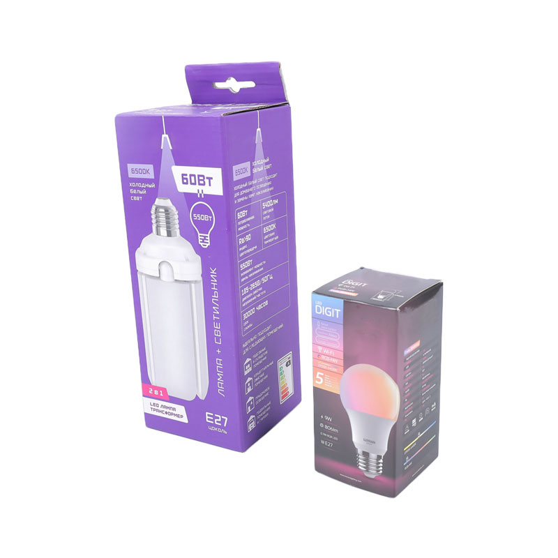 Scatola di imballaggio per lampadina LED sospesa con stampa offset a 4 colori